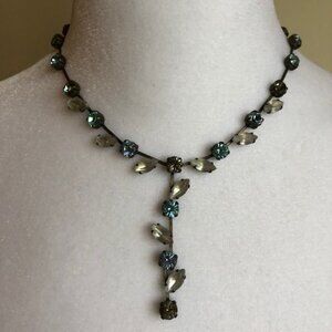 PILGRIM Danish Design Rhinestone Lariat Choker Necklace Vintage